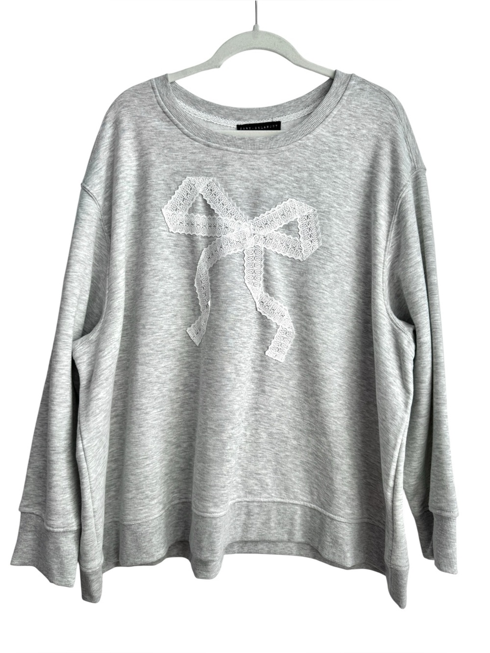 Jane & Delancey Gray Bow Lightweight Sweater, Size 3X - NWT